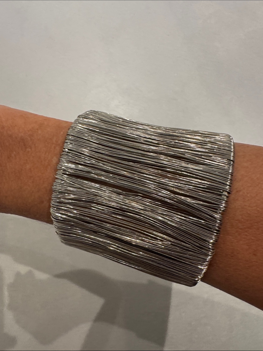 Wide Multi-Strand Silver Cuff Bracelet